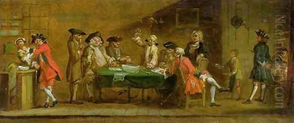 Figures in a Tavern or Coffee House Oil Painting by William Hogarth