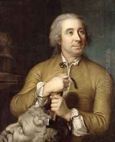 The Sculptor Johann August Nahl the Elder Oil Painting by Emanuel Handmann