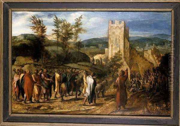 Christ entering Jerusalem Oil Painting by Jan van Hemessen