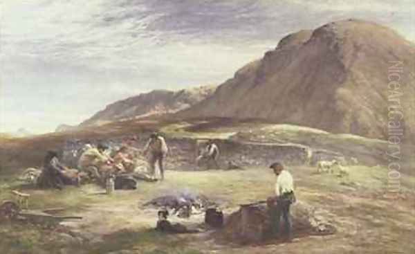 Sheepshearing Oil Painting by Sir George Harvey