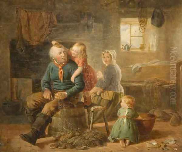 The Fishermans Family Oil Painting by William Helmsley