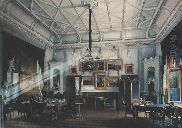 Blue Study of Emperor Alexander II 1818-81 in the Farm Palace Oil Painting by Eduard Hau