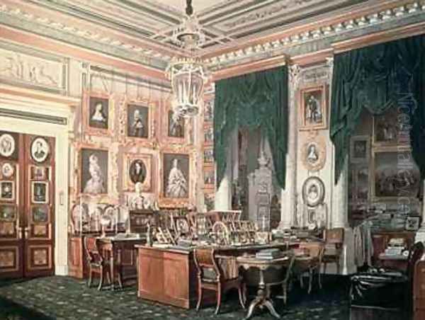 The Study of Alexander III 1845-94 at Gatchina Palace Oil Painting by Eduard Hau