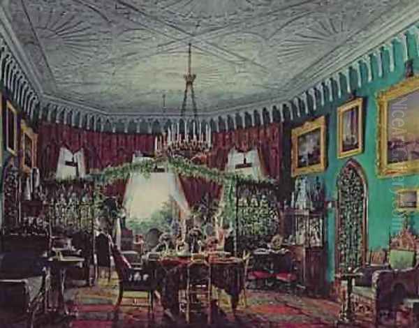 Drawing Room of Empress Alexandra Feodorovna 1798-1860 Oil Painting by Eduard Hau