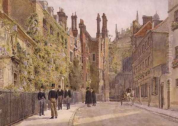 Keats Lane Eton College Oil Painting by George Moore Henton