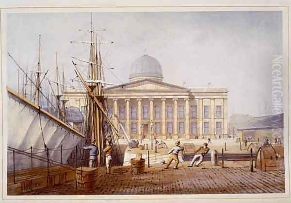 The Customs House and Revenue Building from Modern Liverpool Illustrated Oil Painting by William Gavin Herdman