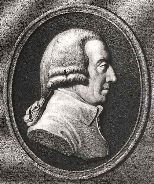 Portrait from a medallion of Adam Smith Oil Painting by William the Younger Holl