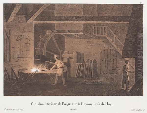 Interior of a Forge near Huy Belgium Oil Painting by Howen, Anton de