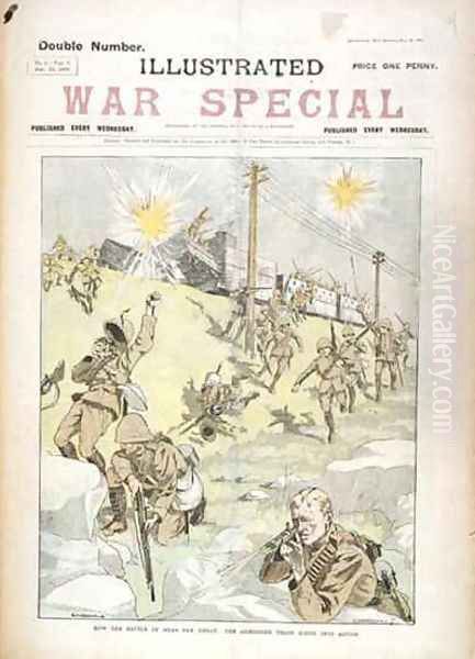 How the Battle of Gras Pan began cover of Illustrated War Special Oil Painting by C. Hentschell