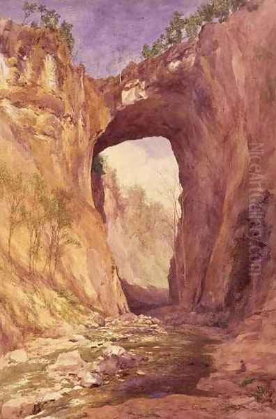 Natural Bridge Virginia Oil Painting by John Henry Hill