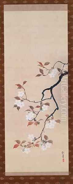 Hanging Scroll Depicting Cherry Blossoms Oil Painting by Sakai Hoitsu