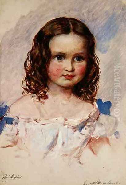 Portrait of a Young Girl Oil Painting by Thomas Frank Heaphy