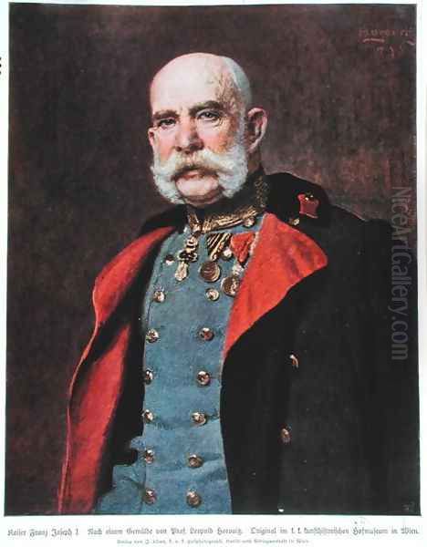 Portrait of Kaiser Franz Joseph I 1830-1916 Oil Painting by Leopold Stephan Horovitz