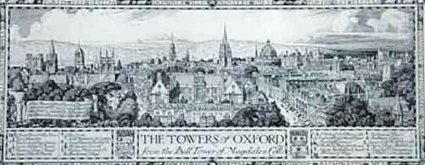 The Towers of Oxford from the Bell Tower of Magdalen College Oil Painting by Edmund Hart