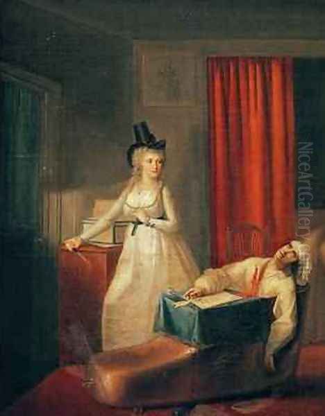 The Murder of Marat Oil Painting by Jean-Jacques Hauer