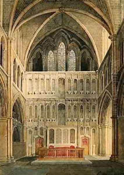 Interior of St Saviour Southwark Oil Painting by Edward Hassell