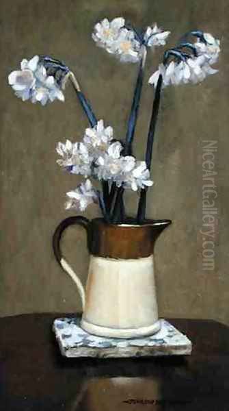 A Jug of Daffodils Oil Painting by Johnson Hayward