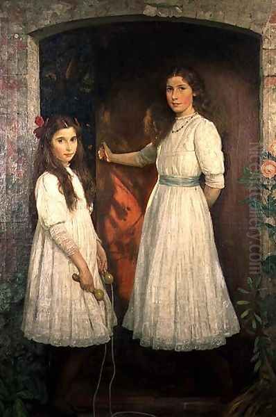 Sisters Oil Painting by Walter C. Strich Hutton