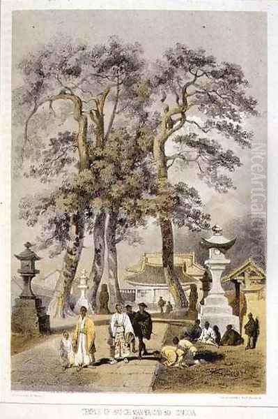 Temple of Hat Chi Man Ya Chu Ro Simoda from Narrative of the Expedition of an American Squadron to the China Seas and Japan Oil Painting by Wilhelm Heine