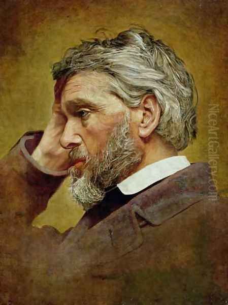 Portrait of Thomas Carlyle 1795-1881 Oil Painting by T. Henderson