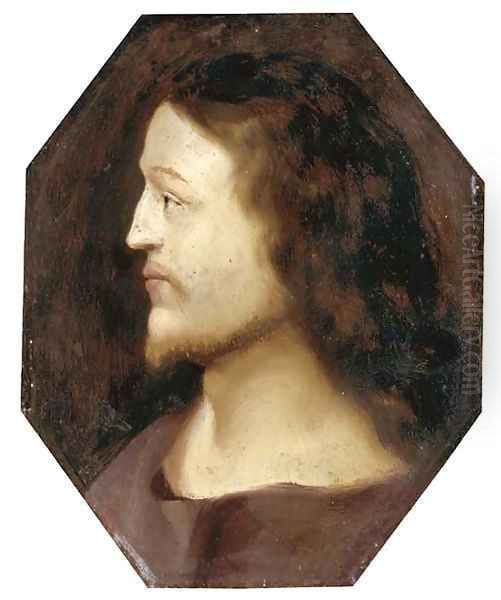 Head of Christ in profile Oil Painting by Cornelis Cornelisz Van Haarlem