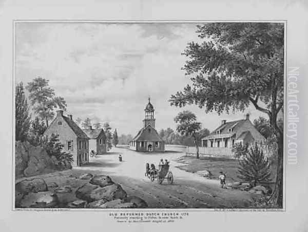 Old Reformed Dutch Church in 1776 Oil Painting by Hayward, G.