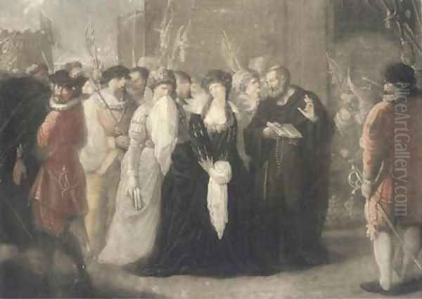 The Death of Lady Jane Gray, 1554, by Valentine Green Oil Painting by Huck, Johann Gerhard