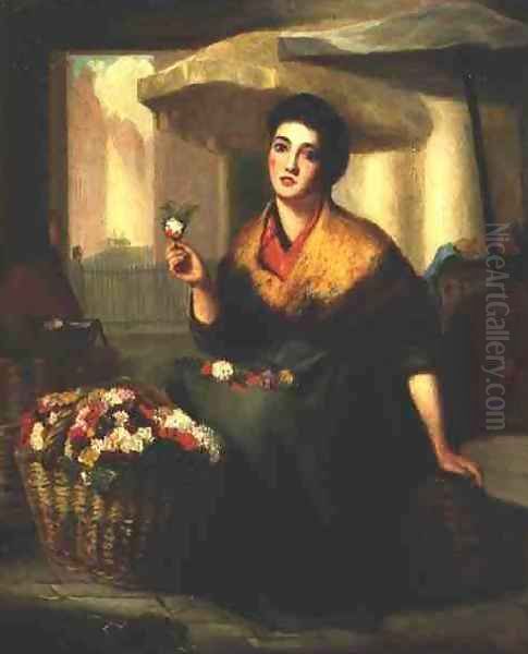 The Flower Seller Oil Painting by B.G. Head