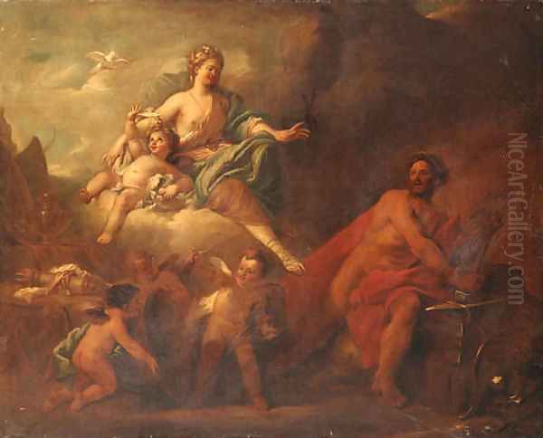 Venus and Mars in Vulcan's Forge Oil Painting by Arnold Houbraken