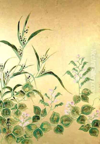 Flowers of the Seasons 5 Oil Painting by Nakamura Hochu