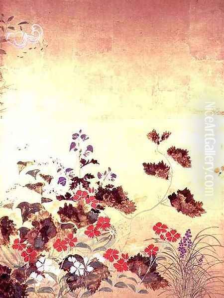 Flowers of the Seasons 7 Oil Painting by Nakamura Hochu