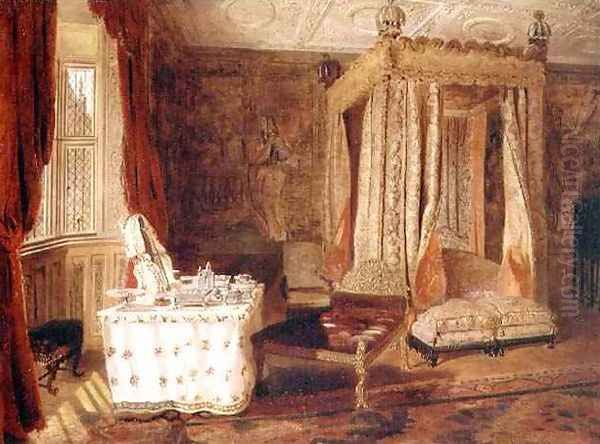 Interior of a Bedroom at Knole Kent Oil Painting by W.S.P. Henderson