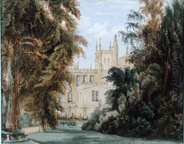 The Garden Quadrangle at New College Oxford Oil Painting by William Hull