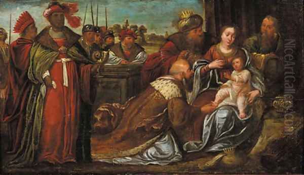 The Adoration of the Magi Oil Painting by Kasper or Gaspar van den Hoecke