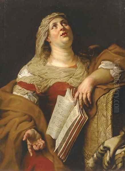 A sibyl Oil Painting by Kasper or Gaspar van den Hoecke