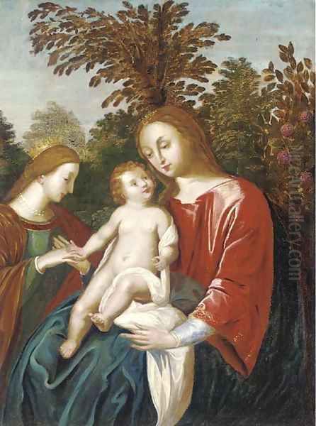 The Mystic Marriage of Saint Catherine Oil Painting by Kasper or Gaspar van den Hoecke