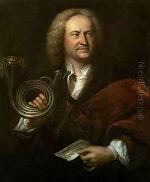 Gottfried Reiche 1667-1734 Senior Musician and Solo Trumpeter of Bachs Orchestra Oil Painting by Elias Gottleib Haussmann