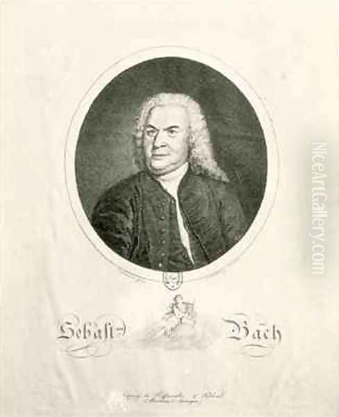 Portrait of Johann Sebastian Bach 1685-1750 Oil Painting by Elias Gottleib Haussmann