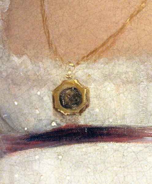 Detail of Portrait of Jane Austen 1775-1817 the Rice Portrait Oil Painting by Ozias Humphry