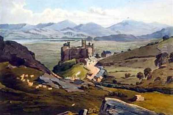 Harlech Castle Oil Painting by Daniel Havell