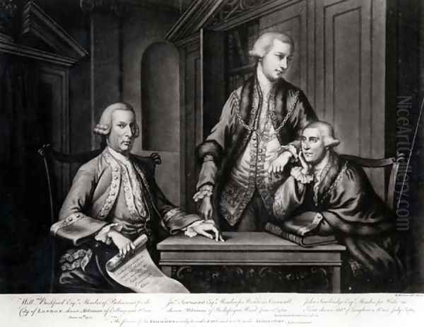 William Beckford 1709-70 James Townsend and John Sawbridge c 1732-95 Aldermen of London Oil Painting by Richard Houston