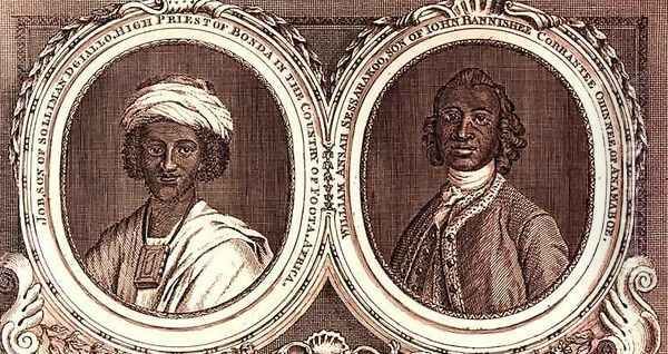 Job son of Solliman Dgiallo High Priest of Bonda in the country of Foota Africa and William Ansah Sessarakoo son of John Bannishee Corrantee Ohinnee of Anamaboe Oil Painting by Hoare, William, of Bath