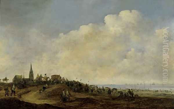 Departure of William II for England from the beach at Scheveningen Oil Painting by Maerten Fransz van der Hulst