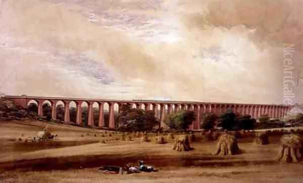 Welwyn Viaduct Oil Painting by W. Humber