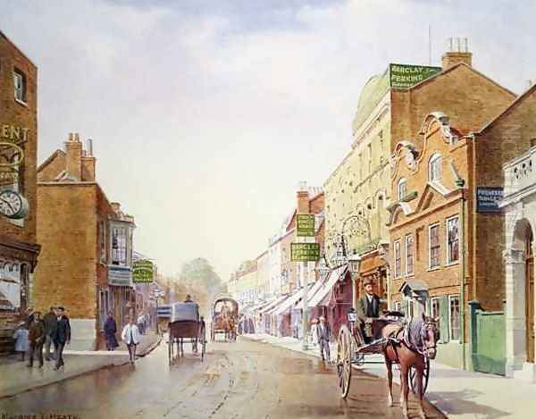 Wandsworth High Street in 1902 Oil Painting by Maurice T. Heath