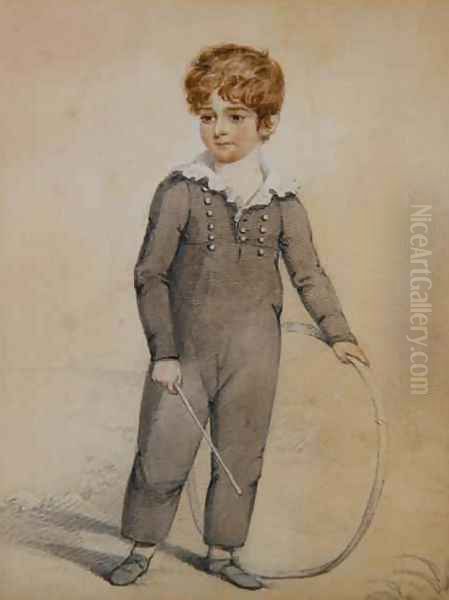 Boy with hoop Oil Painting by Thomas Heaphy