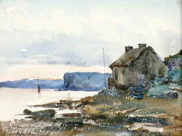 Fishermans Hut Oil Painting by Thomas Marjoribanks Hay