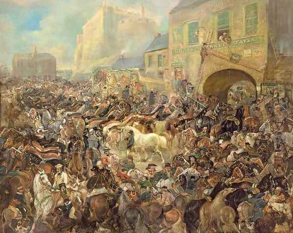 The Horse Fair in the Grass Market Oil Painting by James Howe