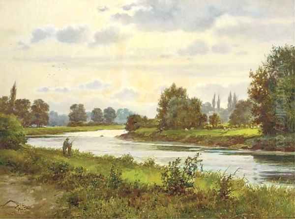 The Thames at Kew Oil Painting by Justus Hill