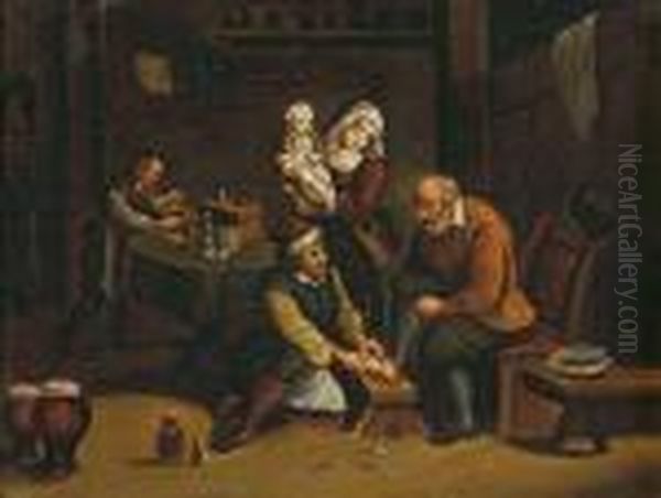 Dorfbaderstube Oil Painting by Adriaen Brouwer